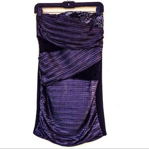 Windsor Peekaboo Mini Dress in Shimmery Plum SZ L